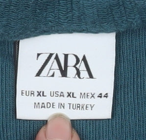 Zara Men Green Cotton Corduroy Button Jacket XL Casual