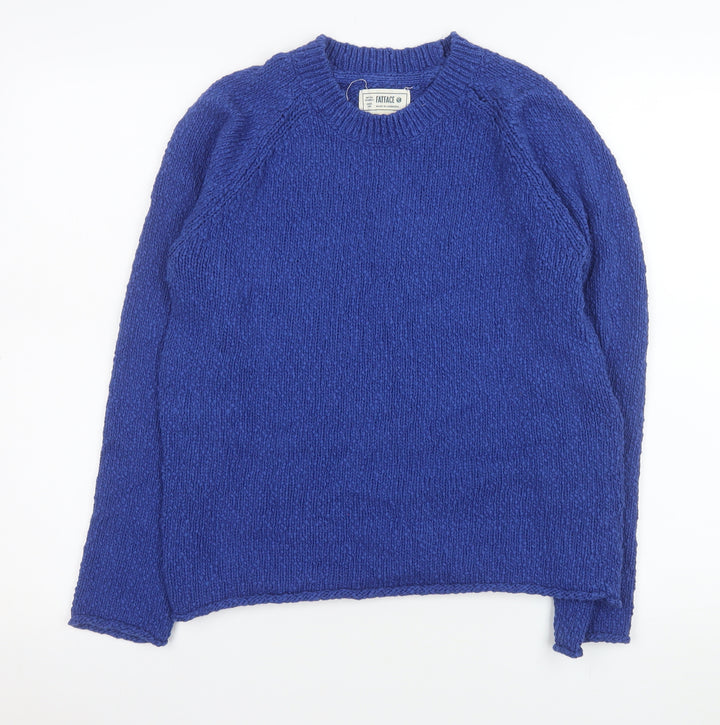 FatFace Women's Blue Cotton Crew Neck Jumper Size 8