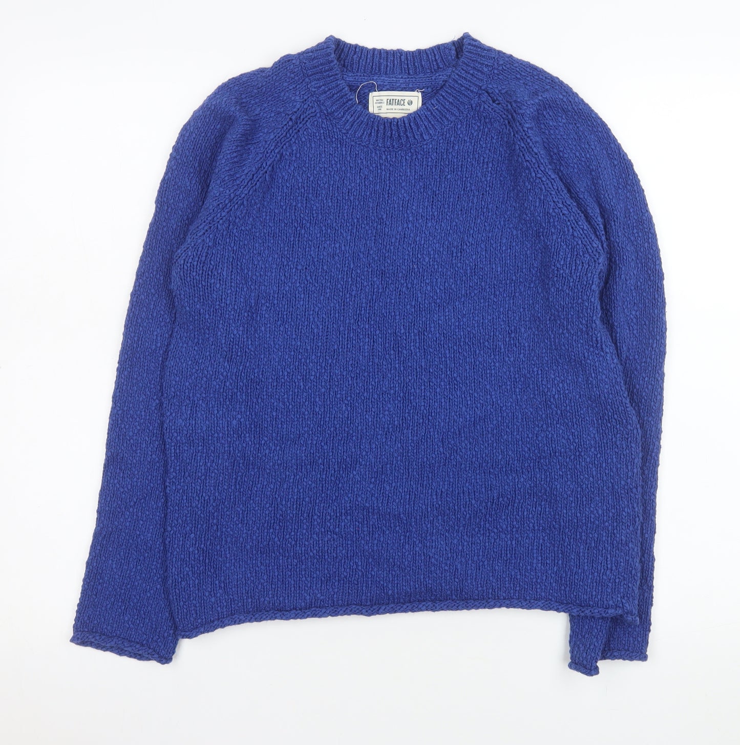 FatFace Women's Blue Cotton Crew Neck Jumper Size 8