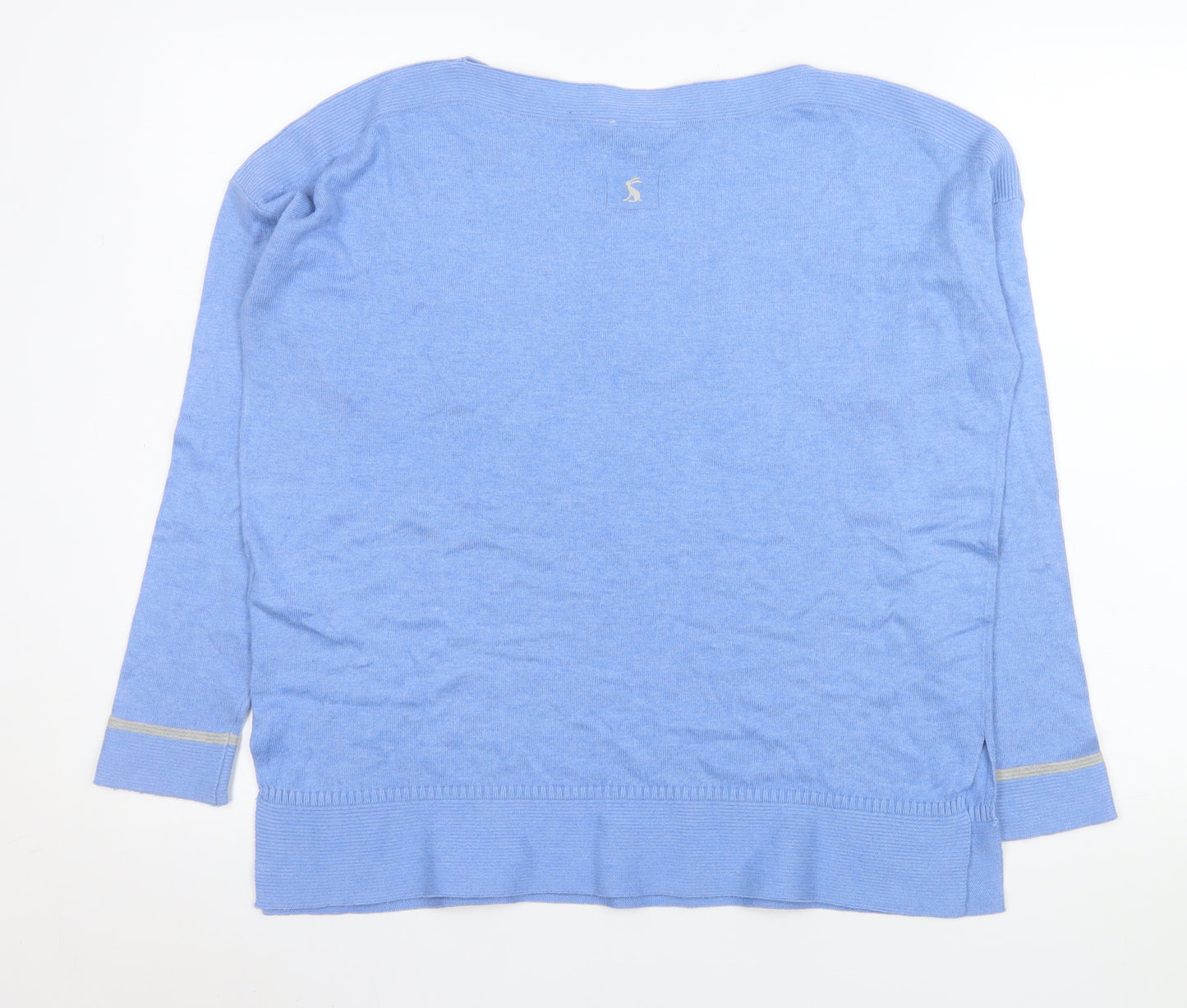Joules Women Blue UK 12 Cotton Viscose Blend Long Sleeve Jumper