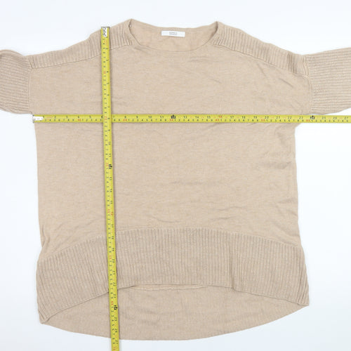 Marks and Spencer Women Beige Long Sleeve Pullover Jumper UK 14