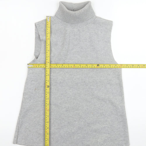 Zara Women’s Grey Sleeveless Roll Neck Knit Tank Top Size S