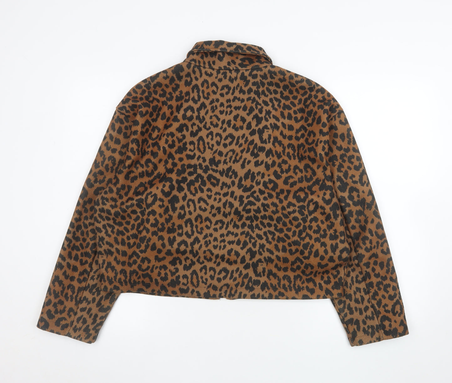 Saiph Lab Women's Brown Leopard Print Bomber Jacket L