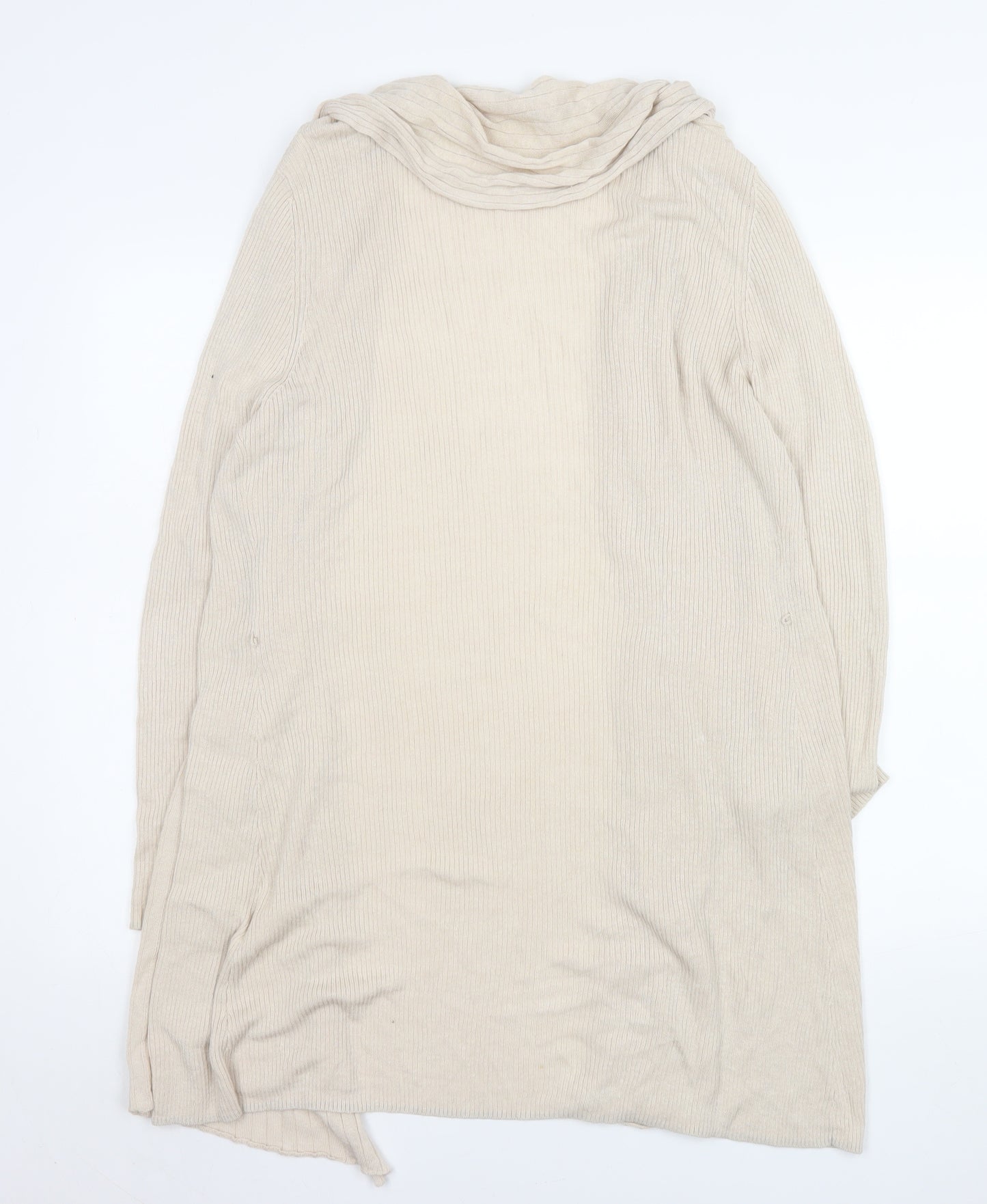 Phase Eight Women Beige Long Sleeve Open Knit Cardigan Size 16