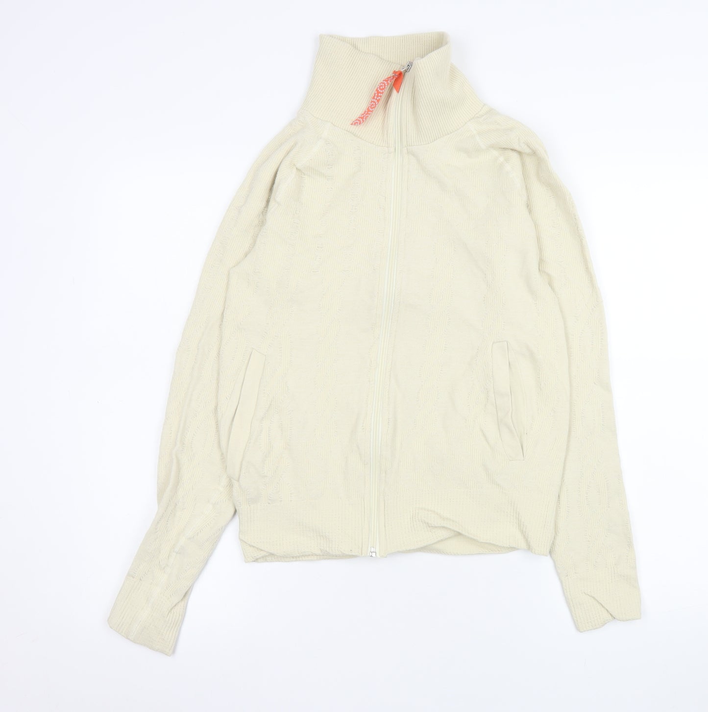 OTI Womens Ivory Knit Full Zip Jacket Size S Classic Style