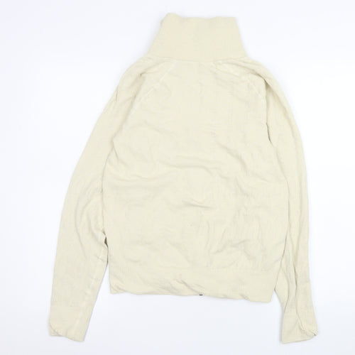 OTI Womens Ivory Knit Full Zip Jacket Size S Classic Style