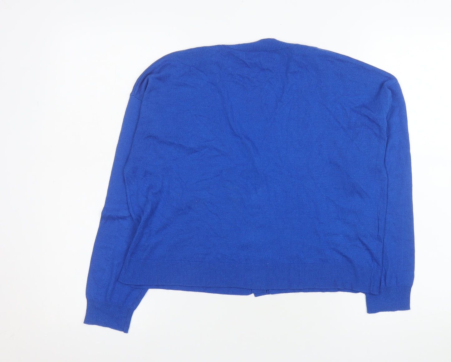 Mango Women's Blue V-Neck Button Knit Cardigan Size S