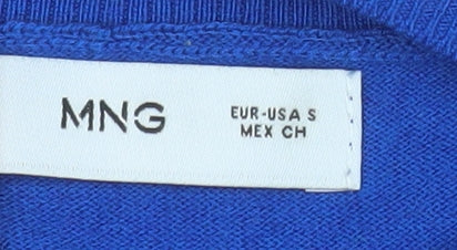 Mango Women's Blue V-Neck Button Knit Cardigan Size S