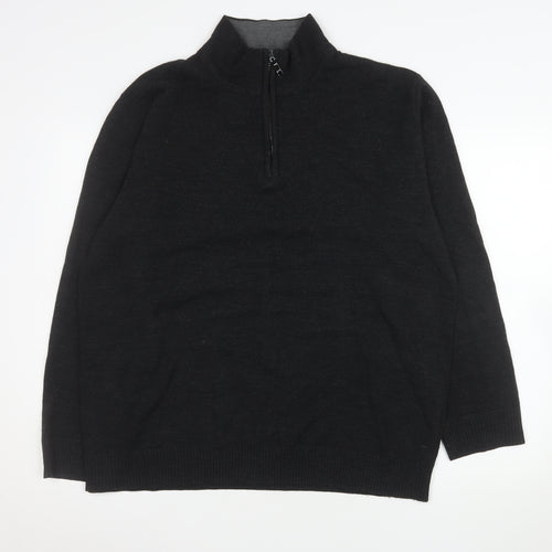 Urban Supply Men's Black XL Half Zip Knit Sweatshirt