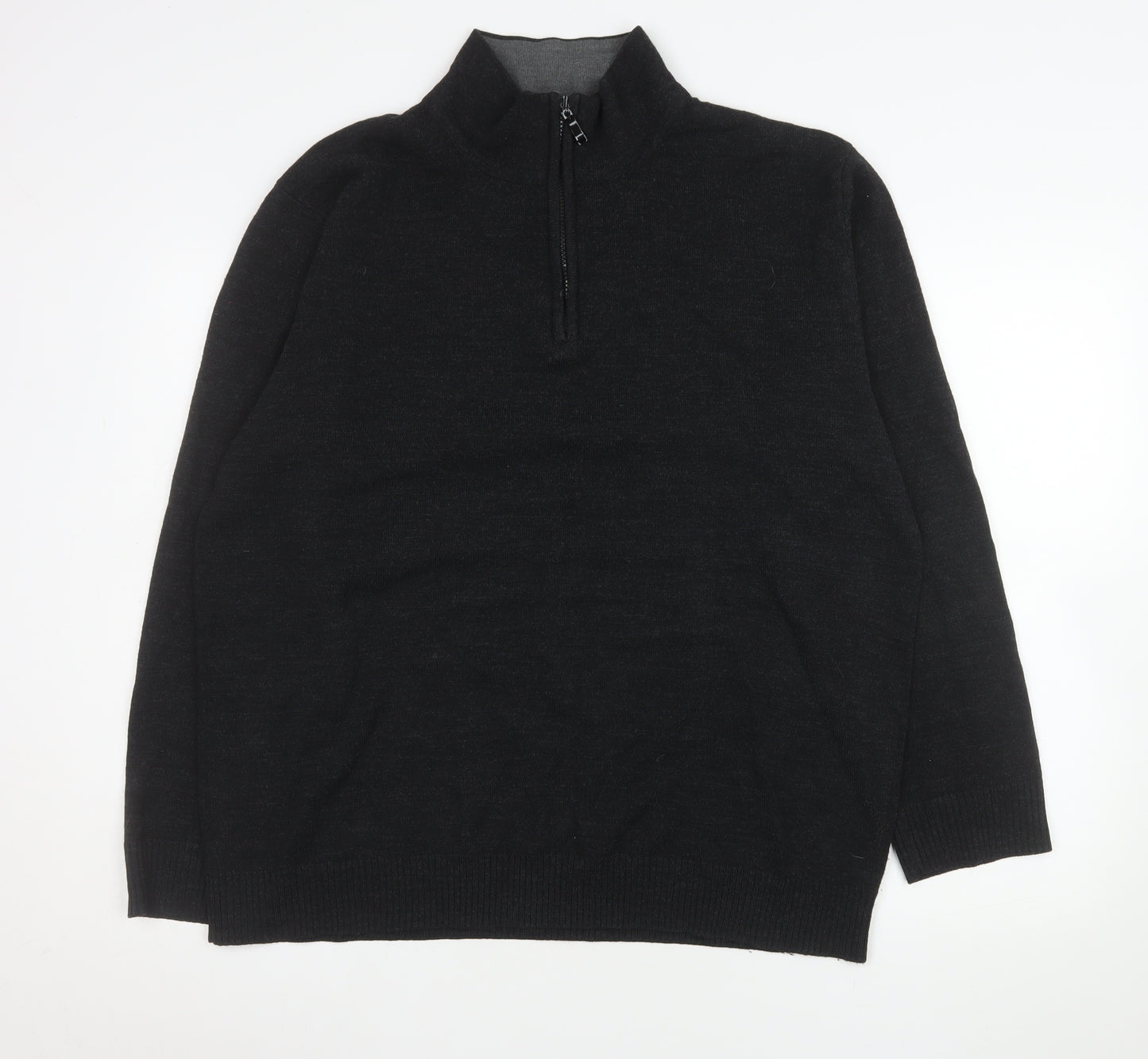 Urban Supply Men's Black XL Half Zip Knit Sweatshirt