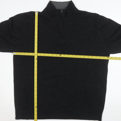 Urban Supply Men's Black XL Half Zip Knit Sweatshirt