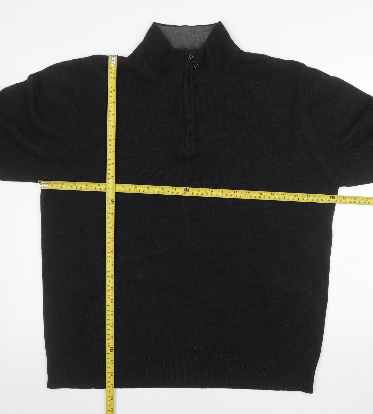 Urban Supply Men's Black XL Half Zip Knit Sweatshirt