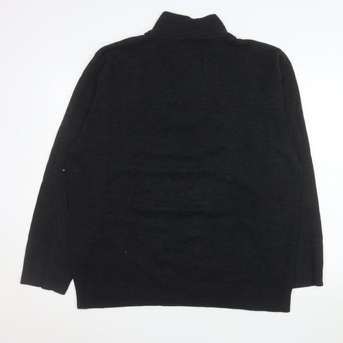 Urban Supply Men's Black XL Half Zip Knit Sweatshirt