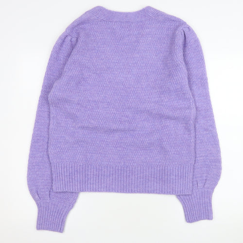 Very Women’s Purple V-Neck Long Sleeve Knit Pullover Jumper Size 10