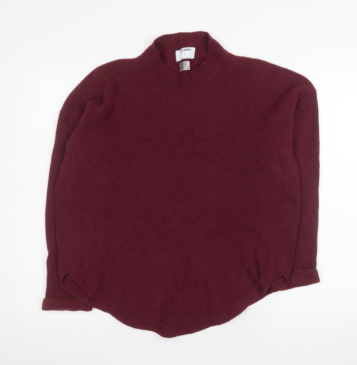 Old Navy Men's Red Mock Neck Pullover Jumper Size L Cotton Blend