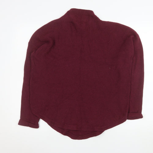 Old Navy Men's Red Mock Neck Pullover Jumper Size L Cotton Blend