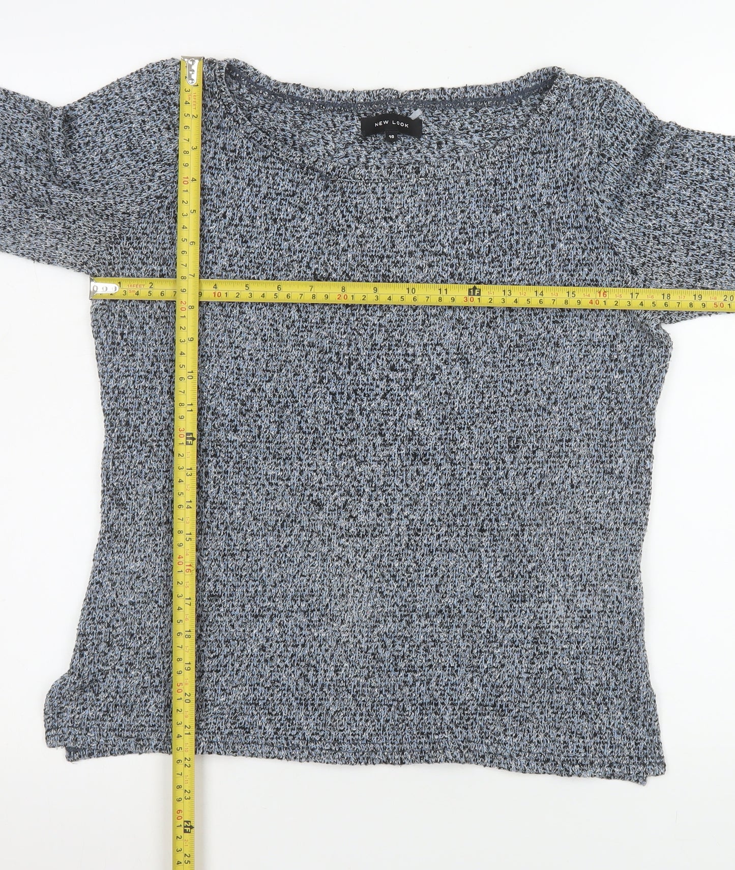 New Look Women’s Grey Knit 3/4 Sleeve Pullover Jumper UK 10