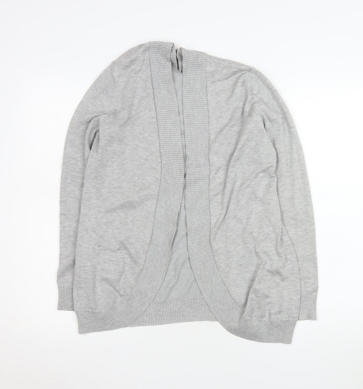 89th & Madison Women's Grey Knit Open Cardigan Size M