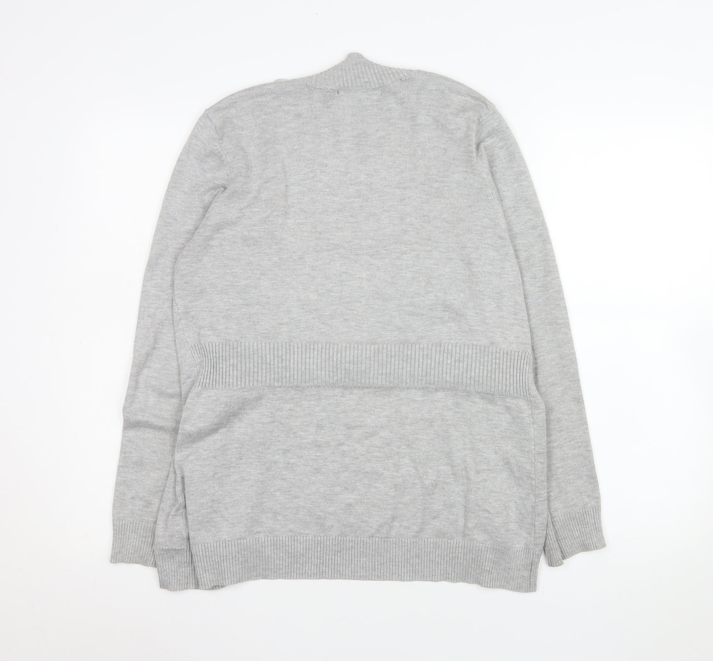 89th & Madison Women's Grey Knit Open Cardigan Size M