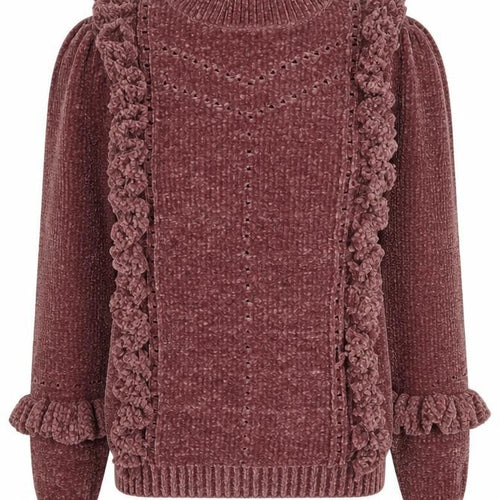 River Island Women Pink Ruffle Knit Roll Neck Jumper Size 10