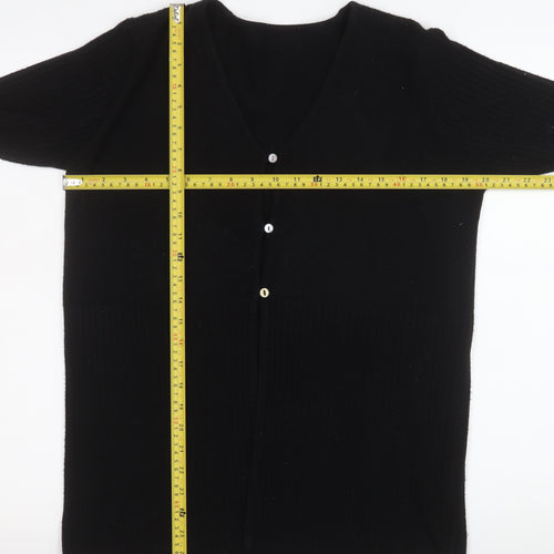 BHS Womens Black Acrylic V-Neck Long Sleeve Cardigan Size 14