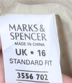 Marks and Spencer Womens Beige Linen Blend Two-Button Blazer UK 16