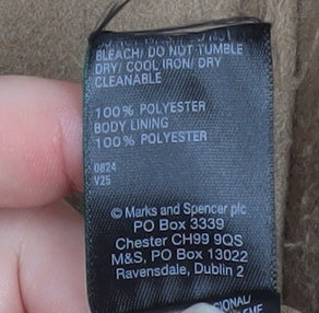 Marks and Spencer Women Beige Size 8 Classic Mid-Length Coat