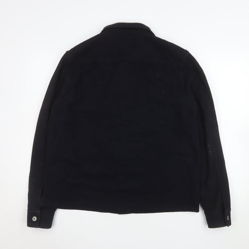 Weekday Men's Black Wool Blend Button Up Basic Jacket Size M