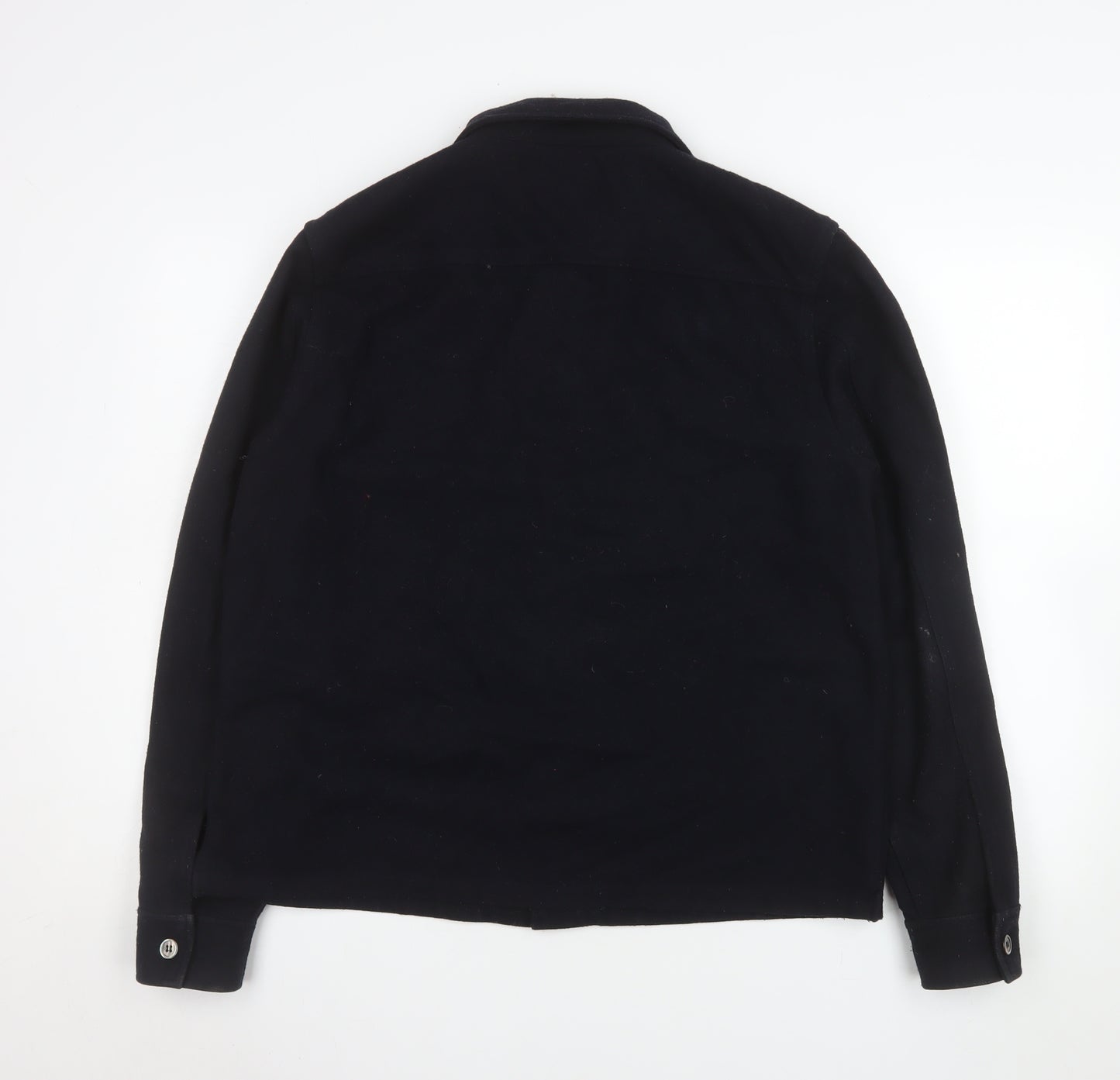 Weekday Men's Black Wool Blend Button Up Basic Jacket Size M