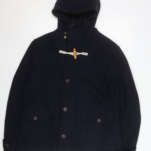 North Coast Men’s Blue Wool Hooded Duffle Coat Size M