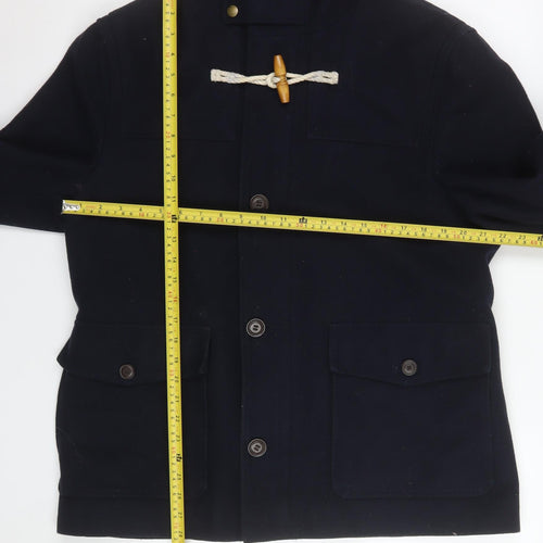 North Coast Men’s Blue Wool Hooded Duffle Coat Size M