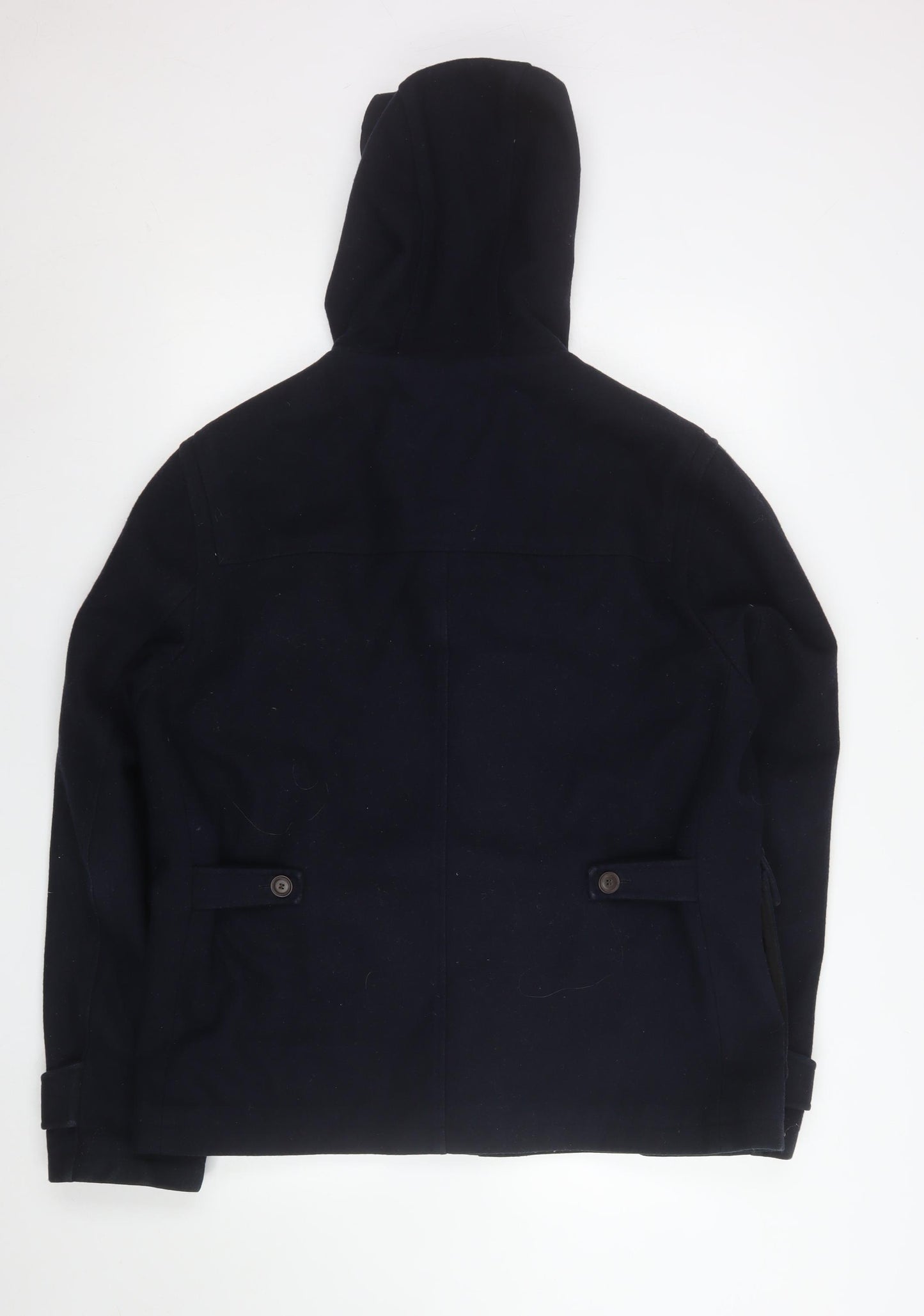 North Coast Men’s Blue Wool Hooded Duffle Coat Size M