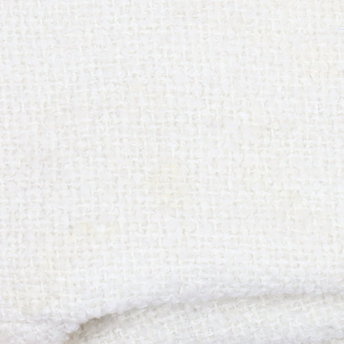 H&M Women Ivory Wool Blend Textured Mid-Length Coat Size 6