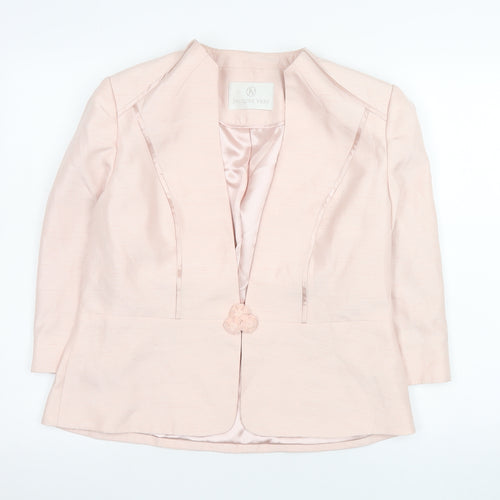 Jacques Vert Women Pink Size 14 Shawl Collar Single Breasted Jacket