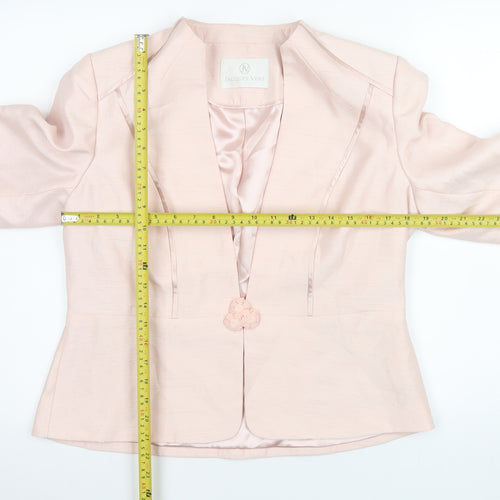 Jacques Vert Women Pink Size 14 Shawl Collar Single Breasted Jacket