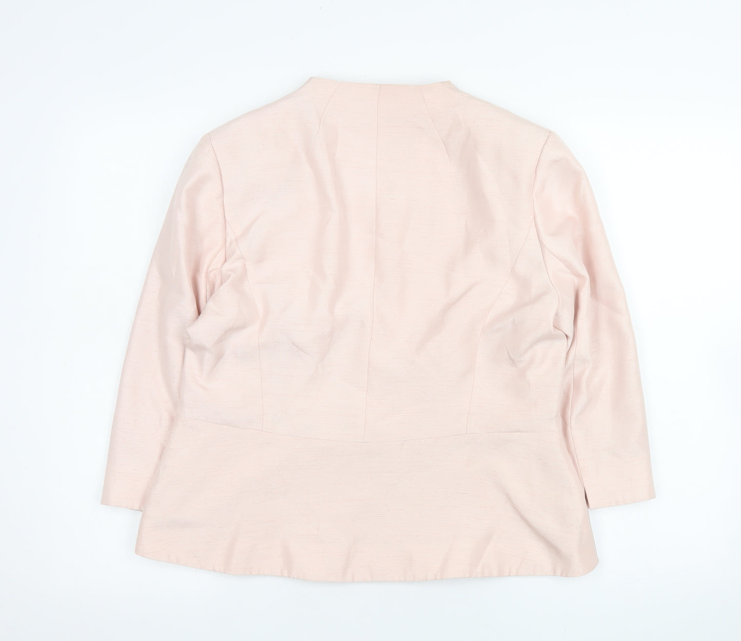 Jacques Vert Women Pink Size 14 Shawl Collar Single Breasted Jacket