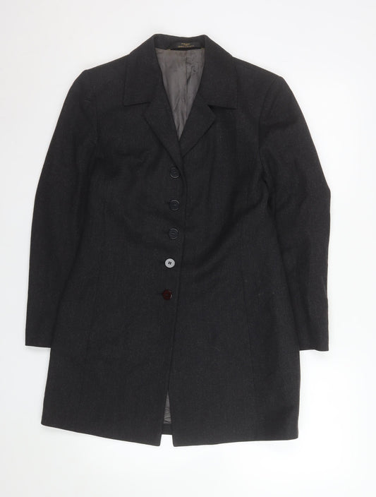Marks and Spencer Women’s Grey Wool Blend Petite Overcoat Size 10