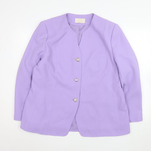 Eastex Heirloom Womens Lilac Suit Jacket Blazer UK 20 Classic Long Sleeve