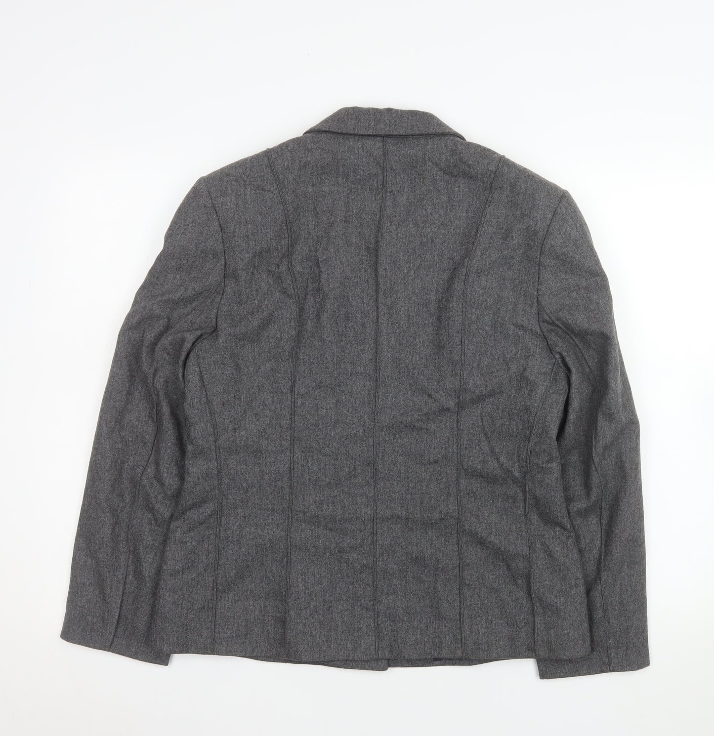 Xara Women Grey Wool Blend Suit Jacket UK 12 Classic Fit