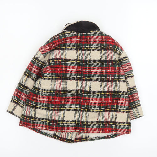 Zara Baby Unisex Multicoloured Check Wool Blend Pea Coat 18-24 Months
