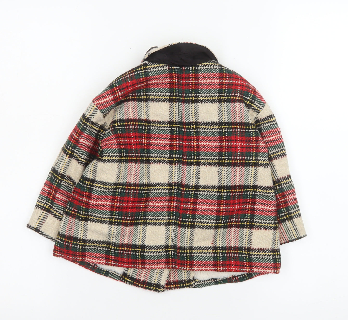Zara Baby Unisex Multicoloured Check Wool Blend Pea Coat 18-24 Months