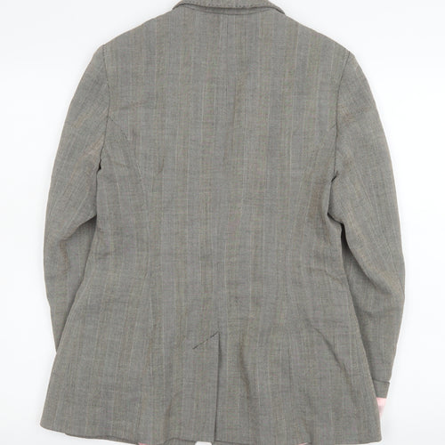 Whistles Women Grey Wool Blend Herringbone Blazer UK 12 Classic Fit