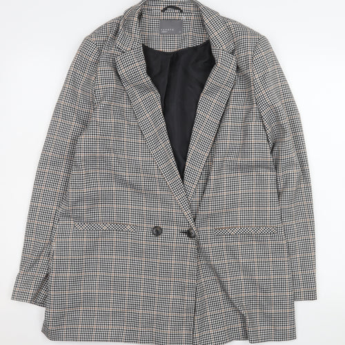 Papaya Women Multicoloured Houndstooth Blazer Size 12 Regular Fit