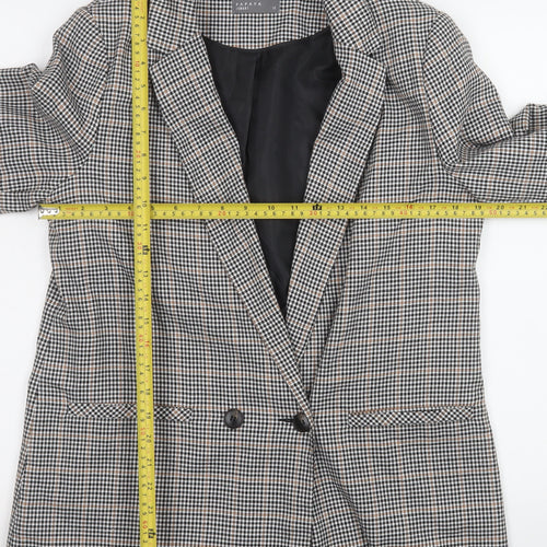 Papaya Women Multicoloured Houndstooth Blazer Size 12 Regular Fit