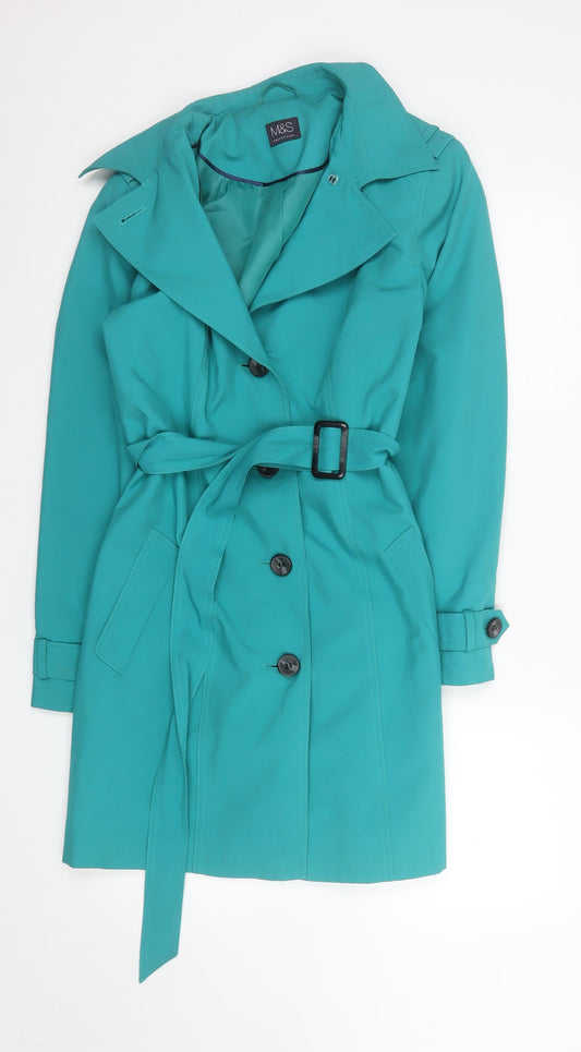 Marks and Spencer Women’s Green Belted Trench Coat Size 14