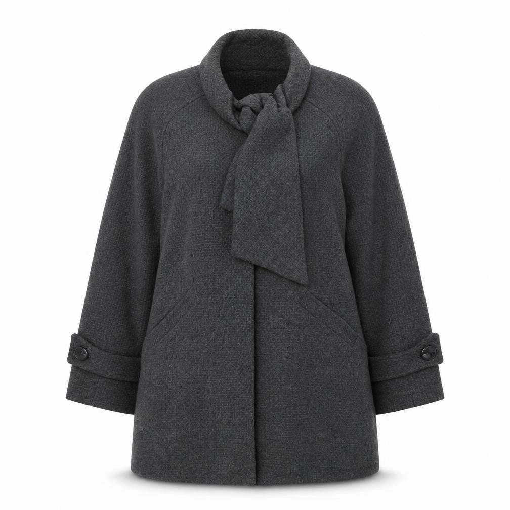 Designers at Debenhams Womens Grey Wool Blend Coat Size 16 Classic Style