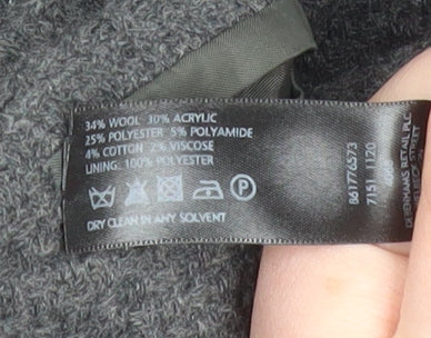Designers at Debenhams Womens Grey Wool Blend Coat Size 16 Classic Style