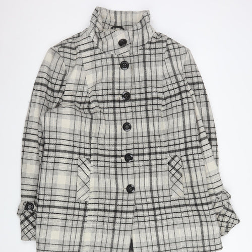 Ricki's Women's Grey Check Wool Blend Mid-Length Coat Size 2XL