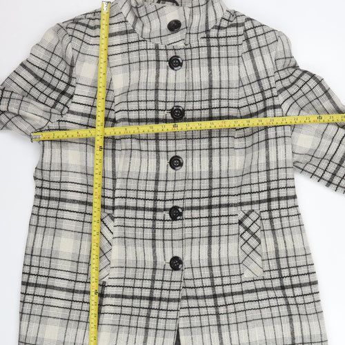 Ricki's Women's Grey Check Wool Blend Mid-Length Coat Size 2XL