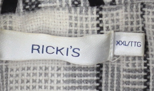 Ricki's Women's Grey Check Wool Blend Mid-Length Coat Size 2XL